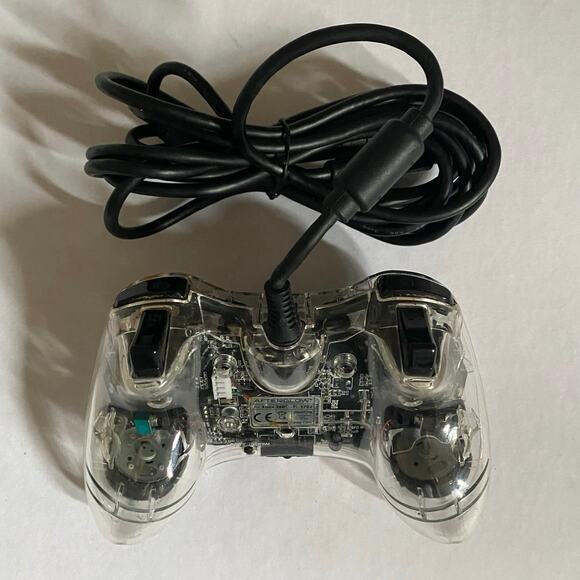 Xbox 360 Transparent Wired Controller Pad afterglow Clear Green LED - Picture 4 of 9